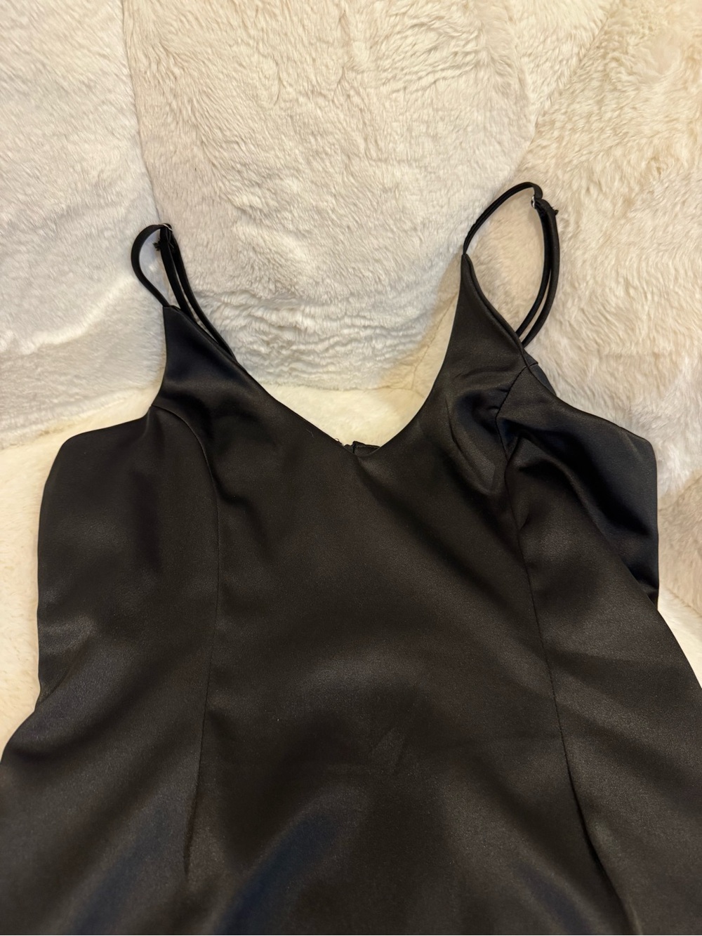 Classic Black Satin Slip Dress - Picture 2 of 3